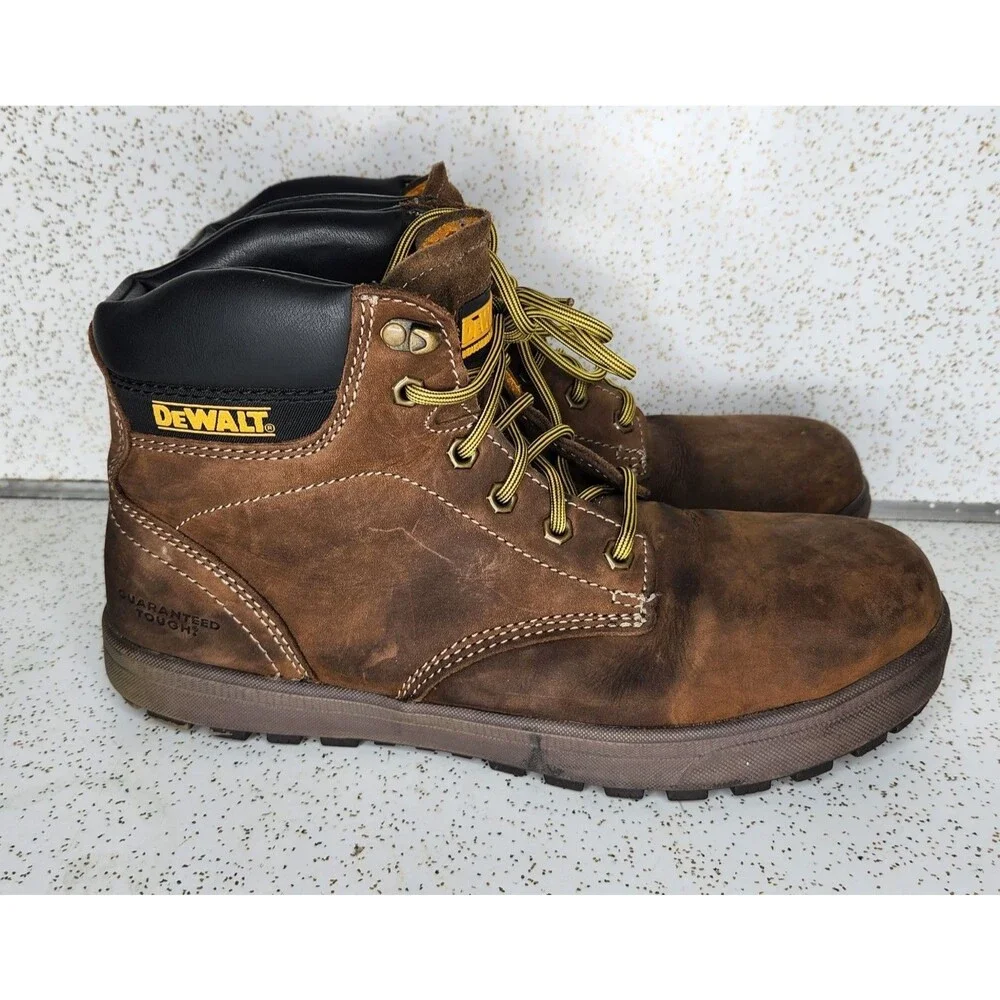 Men's Dewalt Plasma PT Plain Toe Industrial Oil Slip Resistant Brown Work Boots
